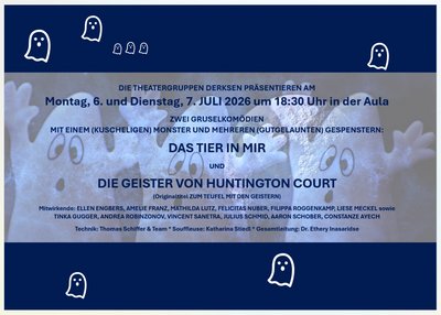 Ankündigung Theateraufführung Lehrinstitut Derksen