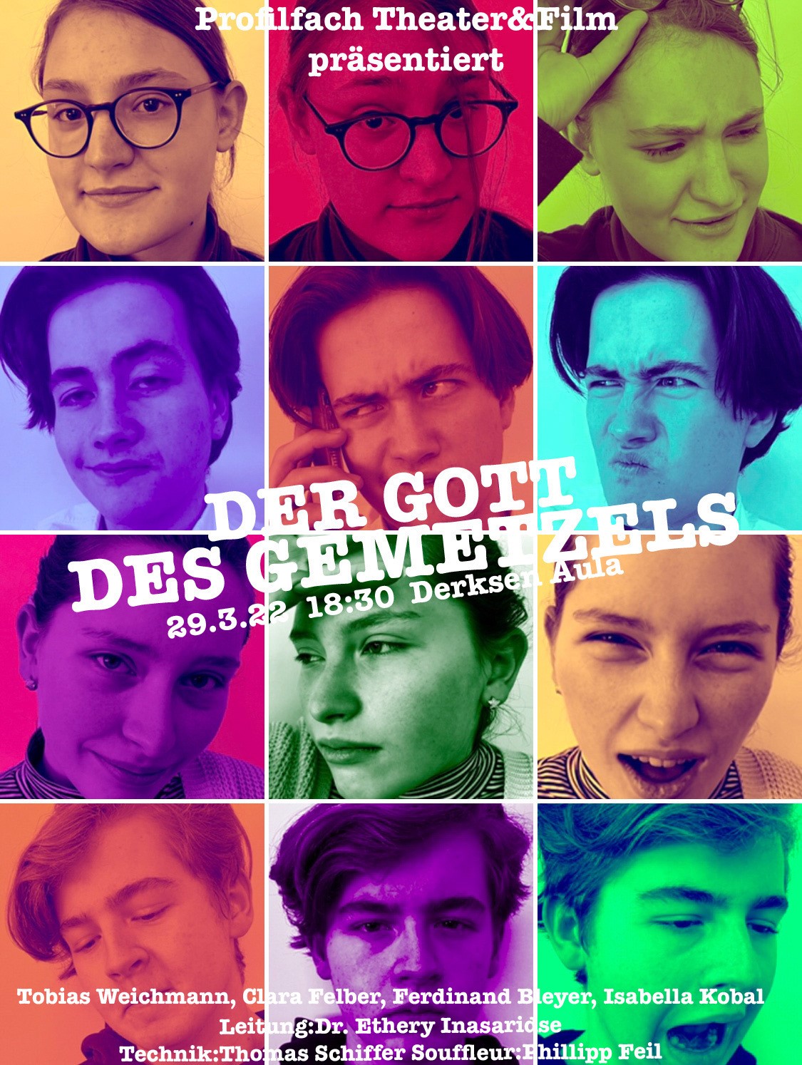 Ankündigung Theateraufführung von Gott des Gemetzels